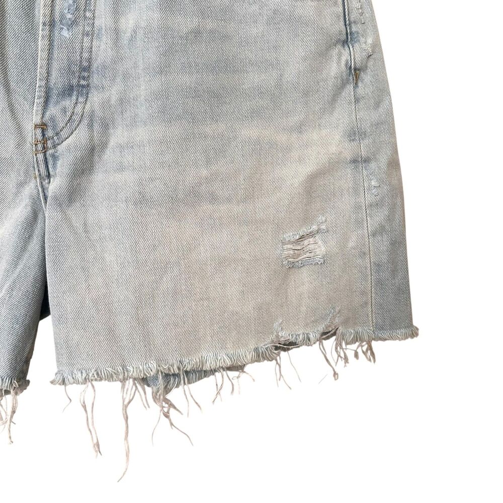 ZARA Boyfriend Bermuda Denim Distressed Light Wash Shorts NWT SZ 8 - Picture 3 of 5